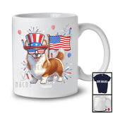 Personalized Custom Name Corgi, Lovely 4th Of July American Flag Fireworks, Corgi Patriotic T-Shirt