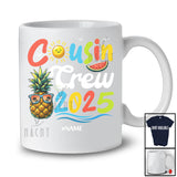 Personalized Custom Name Cousin Crew 2025; Amusing Summer Vacation Beach Pineapple T-Shirt