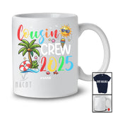 Personalized Custom Name Cousin Crew 2025; Joyful Summer Vacation Hawaiian Beach; Family T-Shirt