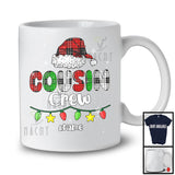 Personalized Custom Name Cousin Crew; Amazing Christmas Plaid Santa; Snowing Family T-Shirt