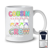 Personalized Custom Name Cousin Crew; Lovely Easter Day Four Bunnies; Family Egg Hunt T-Shirt