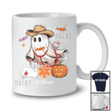 Personalized Custom Name Cowboy EMT Boo Ghost; Lovely Halloween Western Nurse Pumpkin T-Shirt