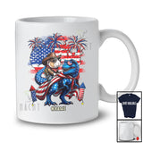 Personalized Custom Name Cowboy Guinea Pig Riding T-Rex; Lovely 4th Of July US Flag Patriotic T-Shirt