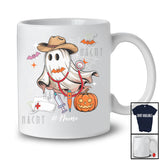 Personalized Custom Name Cowboy RN Boo Ghost; Lovely Halloween Western Nurse Pumpkin T-Shirt