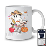 Personalized Custom Name Cowboy Teacher Boo Ghost; Lovely Halloween Western Pumpkin T-Shirt