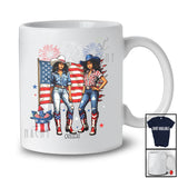 Personalized Custom Name Cowgirl With American Flag; Humorous 4th of July Women Patriotic T-Shirt