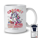 Personalized Custom Name Crochet Mom Makes Me Feel Less Murdery; Lovely Groovy Unicorn T-Shirt