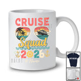 Personalized Custom Name Cruise Squad 2026; Joyful Summer Vacation Sunglasses; Vintage Retro T-Shirt