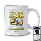 Personalized Custom Name Crush 1st Grade; Proud Back To School Excavator Construction Vehicle T-Shirt