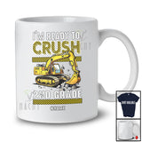 Personalized Custom Name Crush 2nd Grade; Proud Back To School Excavator Construction Vehicle T-Shirt