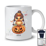 Personalized Custom Name Cute Duck On Plaid Pumpkin; Adorable Halloween Duck Farmer T-Shirt