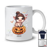 Personalized Custom Name Cute Pig On Plaid Pumpkin; Adorable Halloween Pig Farmer T-Shirt