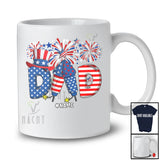 Personalized Custom Name DAD; Awesome 4th Of July American Flag Firecracker; Patriotic Family T-Shirt