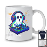 Personalized Custom Name DJ Boo Ghost Playing EDM; Amusing Halloween Ghost; Dancing Dancer T-Shirt