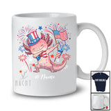 Personalized Custom Name Dabbing Axolotl; Lovely 4th Of July Axolotl Girls Women; Patriotic T-Shirt