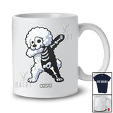 Personalized Custom Name Dabbing Bichon Frise Skeleton; Joyful Halloween Costume Family T-Shirt