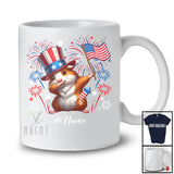 Personalized Custom Name Dabbing Guinea Pig; Lovely 4th Of July American Flag; Patriotic T-Shirt