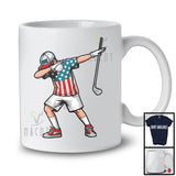 Personalized Custom Name Dabbing Men Playing Golf, Proud 4th Of July Golf Player, Patriotic T-Shirt