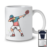 Personalized Custom Name Dabbing Men Playing Tennis, Proud 4th Of July Tennis, Patriotic T-Shirt