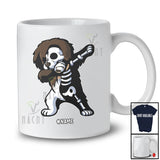 Personalized Custom Name Dabbing Newfoundland Skeleton; Joyful Halloween Costume Family T-Shirt