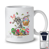 Personalized Custom Name Dabbing Skeleton With Easter Egg Basket; Amazing Easter Family T-Shirt