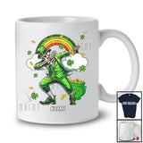 Personalized Custom Name Dabbing Skeleton With Rainbow; Amazing St. Patrick's Day Shamrocks T-Shirt