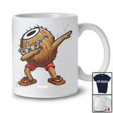 Personalized Custom Name Dabbing Sunglasses Coconut; Cheerful Summer Vacation Tropical Hawaiian T-Shirt