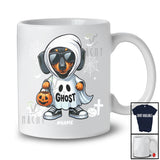 Personalized Custom Name Dachshund Boo Ghost Cosplay; Lovely Halloween Animal Sunglasses T-Shirt