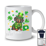 Personalized Custom Name Dachshund Leprechaun Glasses; Amusing St. Patrick's Day Shamrock T-Shirt