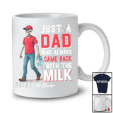 Personalized Custom Name Dad Came Back With Milk; Humorous Father's Day Skeleton Family T-Shirt