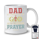 Personalized Custom Name Dad is Connecting to God Prayer; Lovely Father's Day Cross; Vintage T-Shirt