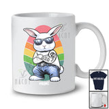 Personalized Custom Name Dad; Amazing Easter Tattoo Bunny Vintage Retro Egg; Family T-Shirt