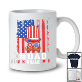 Personalized Custom Name Dad; Amazing Father's Day 4th Of July Mustache; US Flag Patriotic T-Shirt