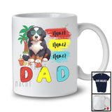 Personalized Custom Name Dad, Cute Summer Vacation Bernedoodle Sunglasses, Family Group T-Shirt