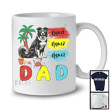 Personalized Custom Name Dad, Cute Summer Vacation Border Collie Sunglasses, Family Group T-Shirt