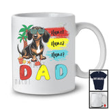 Personalized Custom Name Dad, Cute Summer Vacation Dachshund Sunglasses, Family Group T-Shirt