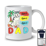 Personalized Custom Name Dad, Cute Summer Vacation Husky Sunglasses, Family Group T-Shirt