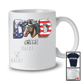Personalized Custom Name Dad, Lovely 4th Of July Father's Day Horse, Farm Farmer Patriotic T-Shirt