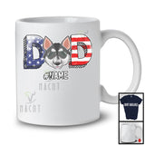 Personalized Custom Name Dad, Lovely 4th Of July Father's Day Husky, Patriotic Family T-Shirt