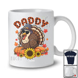 Personalized Custom Name Daddy; Lovely Thanksgiving Plaid Turkey Pumpkin Sunflower; Family T-Shirt