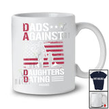 Personalized Custom Name Dads Against Daughters Dating; Proud Father's Day Vintage US Flag T-Shirt