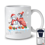 Personalized Custom Name Dalmatian Build Snowman; Lovely Snow Santa Dalmatian; Family T-Shirt