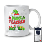Personalized Custom Name Dance Teacher; Lovely Christmas Elf Snowing Book Education Jobs T-Shirt