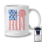 Personalized Custom Name Dandelion Flower US Flag; Awesome 4th of July American Flag Patriotic T-Shirt