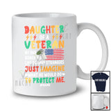 Personalized Custom Name Daughter Of A Veteran; Proud Father's Day Veteran Dad Protector; Family T-Shirt