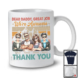 Personalized Custom Name Dear Daddy Great Job, Awesome Father's Day 1 Son 1 Daughter, Vintage Retro T-Shirt