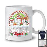 Personalized Custom Name Dental Squad; Cheerful Christmas Three Teeth; Rainbow Dentist T-Shirt