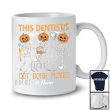 Personalized Custom Name Dentist's Got Bone Moves; Joyful Halloween Pumpkin Skeletons T-Shirt