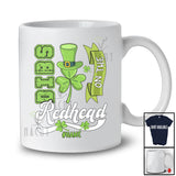 Personalized Custom Name Dibs On The Redhead; Humorous St. Patrick's Day Shamrock Drinking T-Shirt