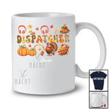 Personalized Custom Name Dispatcher; Lovely Thanksgiving Leopard Plaid Pumpkin Turkey T-Shirt